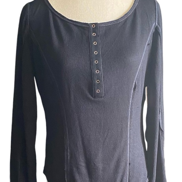 NWT-FREE PEOPLE-BLACK RIBBED BODYSUIT-TWO AVAILABLE-SIZES LARGE & XS - Picture 1 of 10